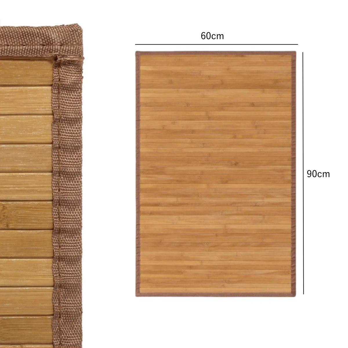 DAMDAM GO Alfombra Antideslizante, Alfombra de Madera de Bambú, Antimanchas, Resistente a la Humedad, para Salón, Dormitorio, Cocina, Baño, Pasillo