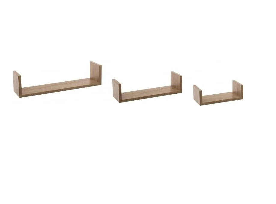 Estantería Pared en Forma de Cuadrado, Set de 3 Estantes Flotantes Juego de Baldas para Libros y Objetos de decoración - Negro