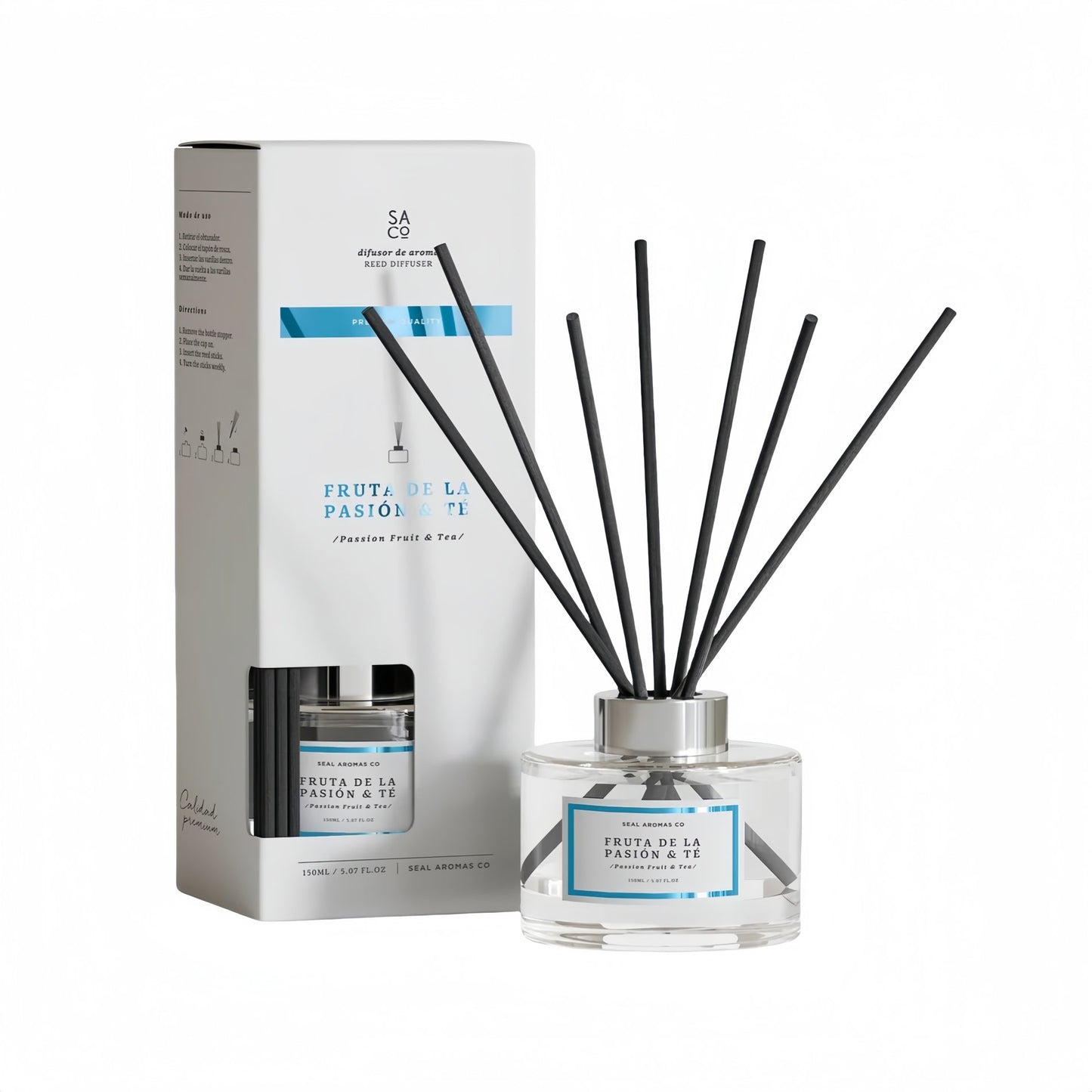 Difusor de Aroma Fresco de Larga Duración, Ambientador Mikado 120 ml, Aromas Naturales para el Hogar, Relajante y Refrescante