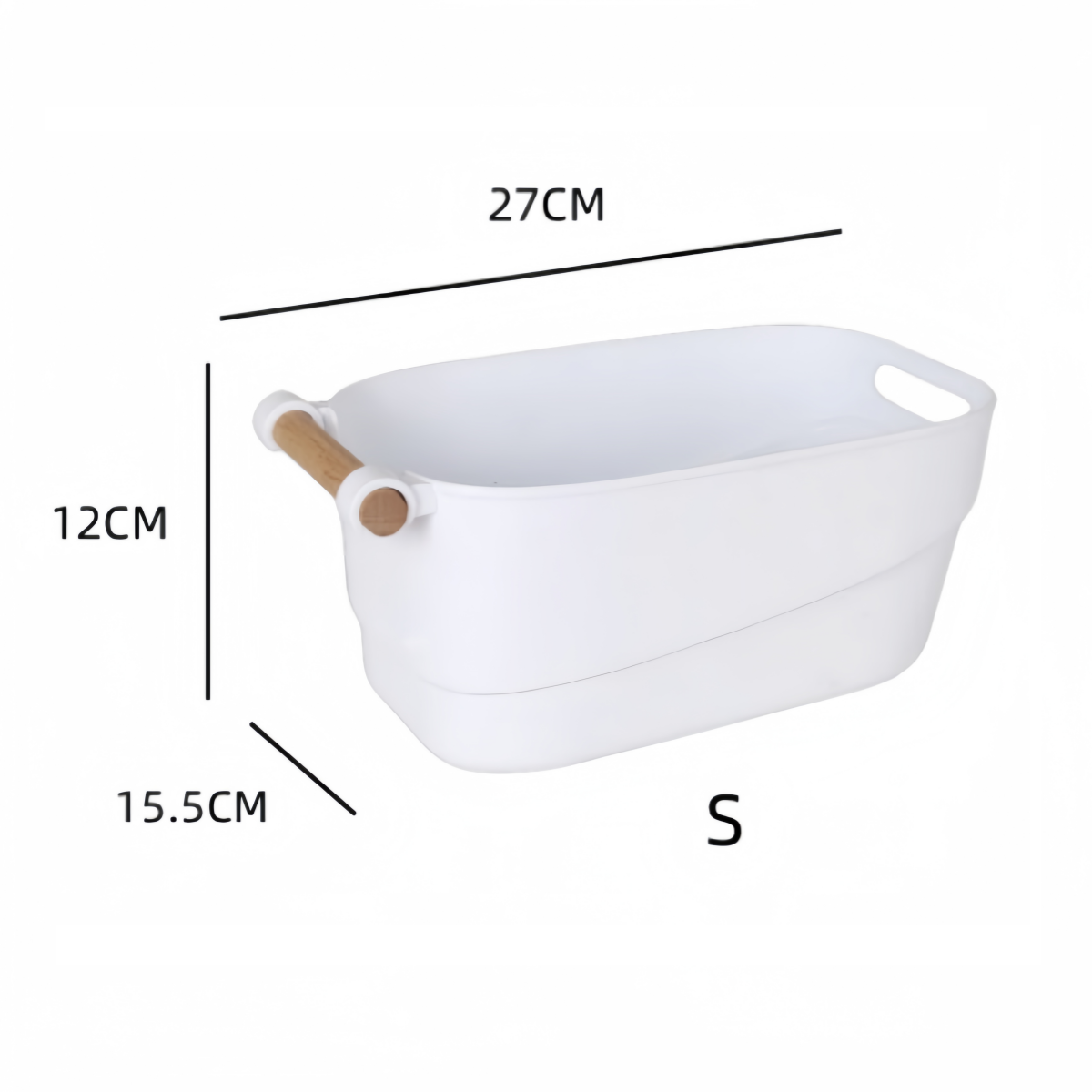 DAMDAM GO Juego de Cestas de Plástico, Cajas Organizadoras con Asa, Cesta de Ordenación para Cocina, Baño, Armario, Color Blanco