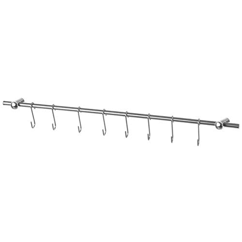 Barra Colgador de Utensilios Acero Inoxidable Cocina 8 Ganchos 54,5cm