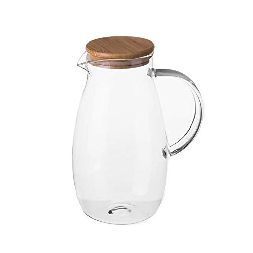 Jarra Cristal con Tapa de Bambu 1,6 litros