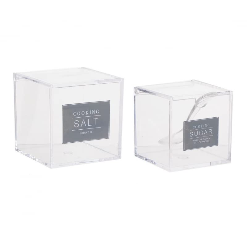 Azucarero y salero doble con cuchara ACRILICO