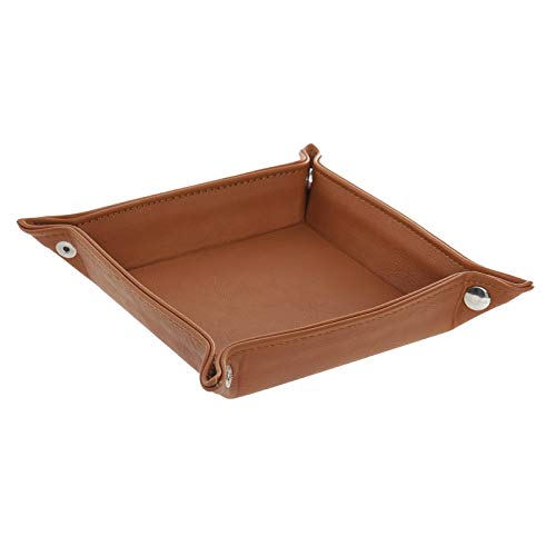Bandeja vaciabolsillos Piel Color Camel 18x18 cm