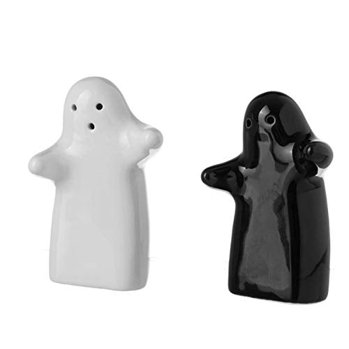 Juego salero y pimentero Ceramica con Bandeja de Bambu