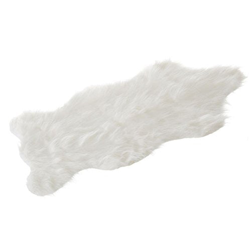 Alfombra de Pelo Blanco de Microfibra Moderna para Dormitorio de 57 x 94 cm Fantasy