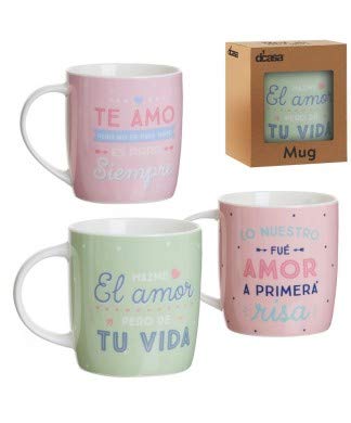 Set 3 taza ceramica romanticos TE AMOR en caja de regalo