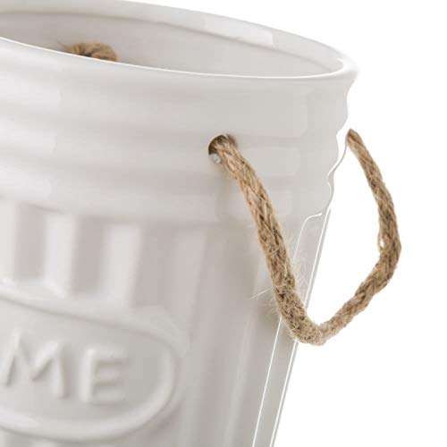 Jarrón floreros de cerámica Blanco de diseño rústico para decoración