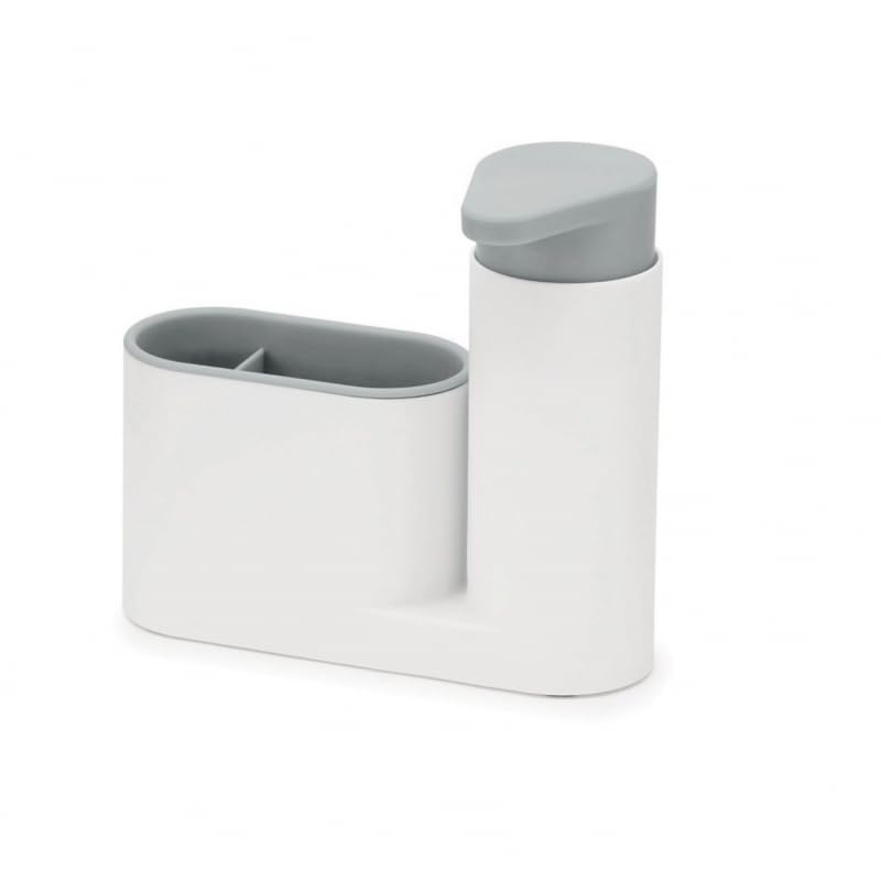 DAMDAM GO - Dispensador Jabon Cocina Plastico con Estropajero y Portacepillo - Organizador Limpieza Cocina