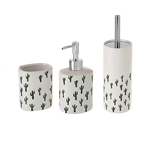 Conjunto Set baño 3 Piezas Ceramica de Cactus