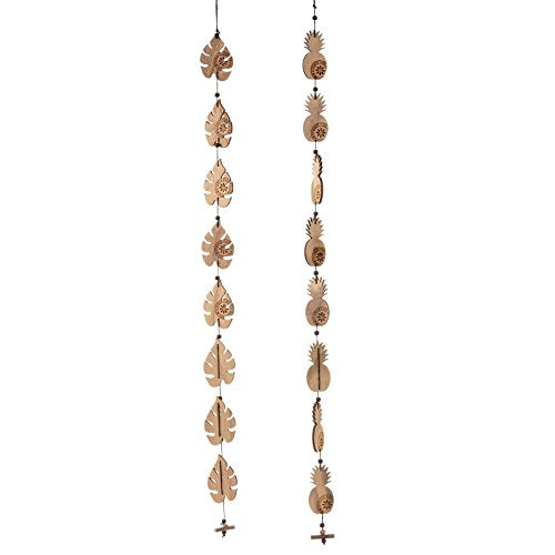 Colgantes Decorativo Madera 5 x 0,50 x 100 cm piñas y Hojas.