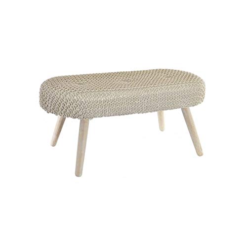 Mueble descalzador Madera Algodon Crema