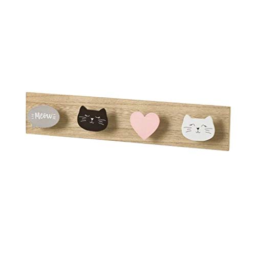 Perchero Infantil Gatitos de Madera Moderno para Dormitorio.