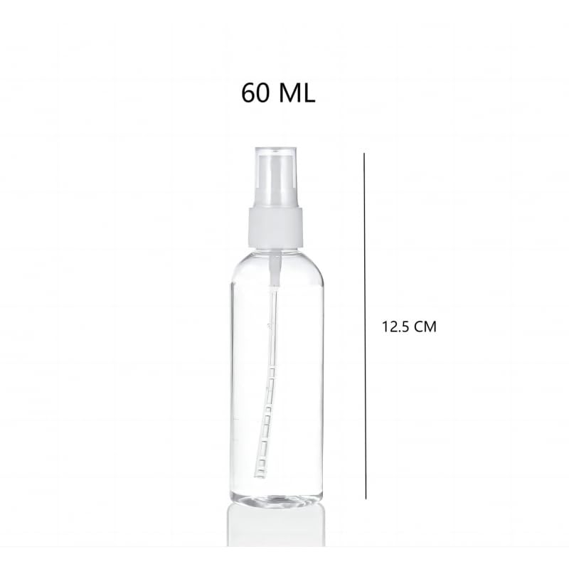 DAMDAM GO - Botellas de Viaje Transparentes Kit 5 Piezas, Botella Plástico de Dispensador y Spray