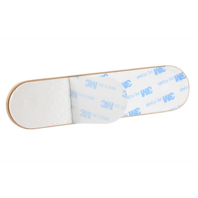 Perchero pared adhesivo bambu 4 colgador acero INOX 18x4.5x3.2 cm