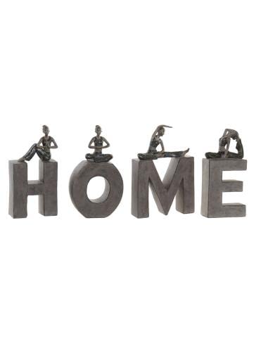 Figura Decorativa DKD Home Decor Gris Resina (11.5 x 4.5 x 23 cm) (4 pcs)