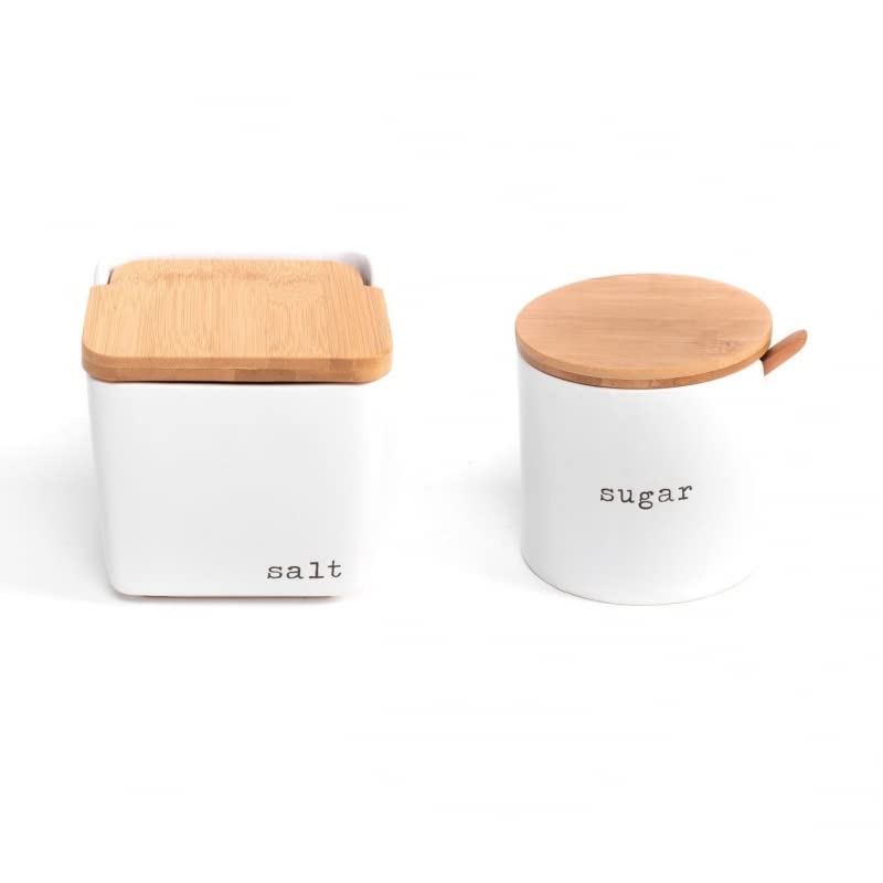 Salero y azucaro Cocina Blanco Minimalista de Ceramica