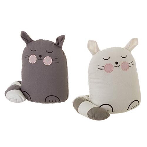 Set 2 sujetapuertas de Gato de Tela/Arena Gris Infantil para Dormitorio Child