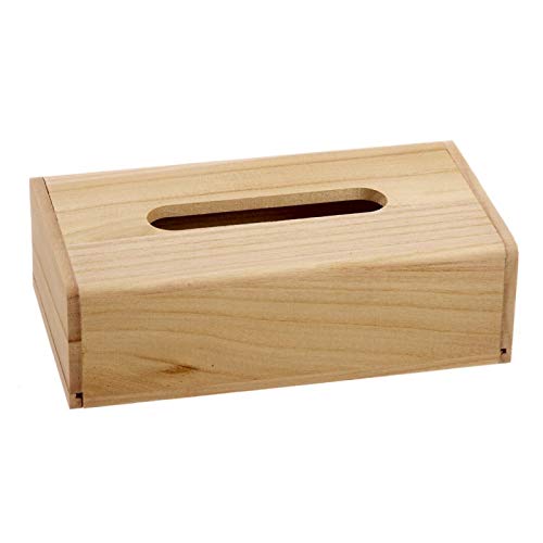 Caja Porta pañuelos Madera Natural 24x13x7 cm