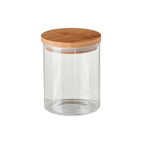 Tarro borosilicato cristal con tapa bambu (700cc)
