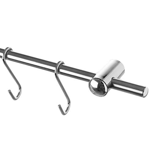 Barra Colgador de Utensilios Acero Inoxidable Cocina 8 Ganchos 54,5cm