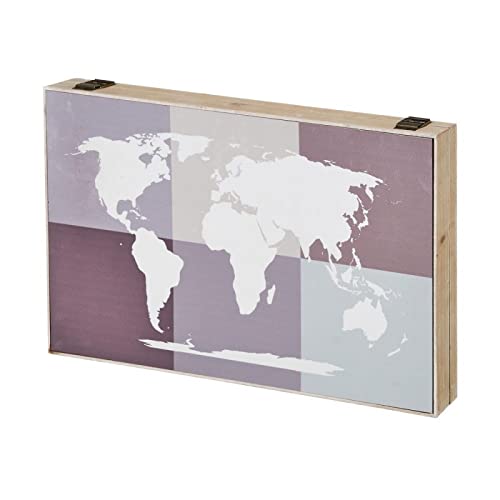 Cuadro cubrecontador Mapa de Madera MDF Gris de 46x6x31 cm Tapa de Contador para Cuadro de luz