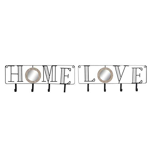 Set 2 Perchero Pared Metal Negro Factory 4 corgadores Home y Love