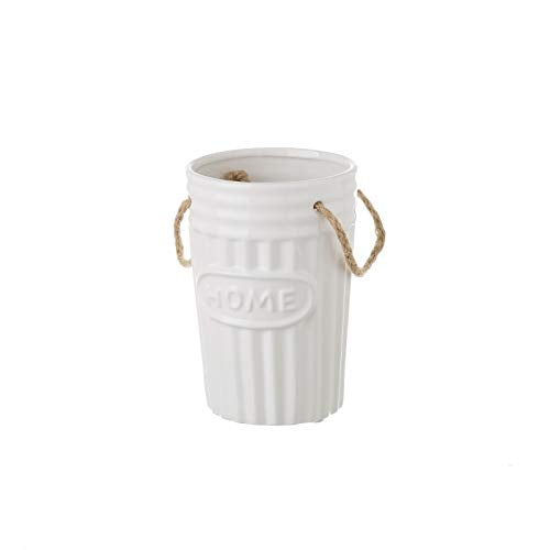 Jarrón floreros de cerámica Blanco de diseño rústico para decoración