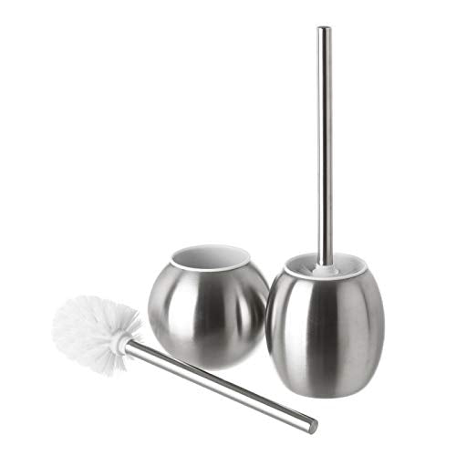 Conjunto de escobillas de baño Plateadas de Acero Inoxidable