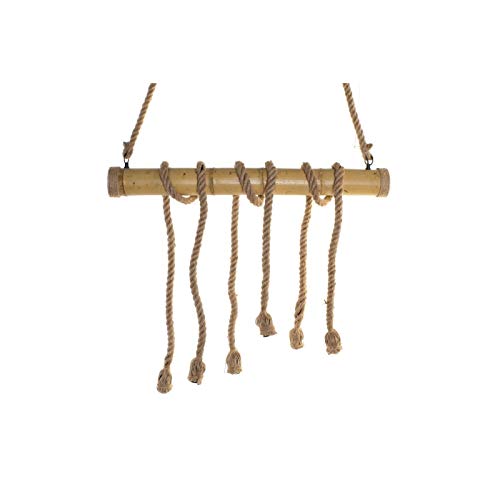 Lámpara de Techo Original Bambu Decorado Cuerda para 6 Bombillas