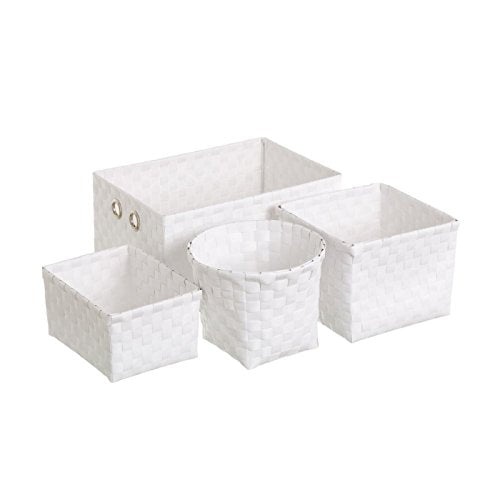 Set 4 cestas organizadoras Moderna Polipropileno Blanco