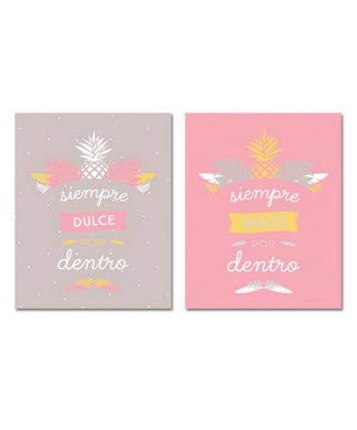 Pack 2 cuadro fotoimpresión piñas dulce lienzo 40 x 50 cm