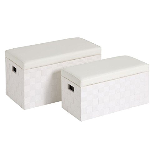 Puffs baúl Modernos Blanco de Madera para Dormitorio Fantasy