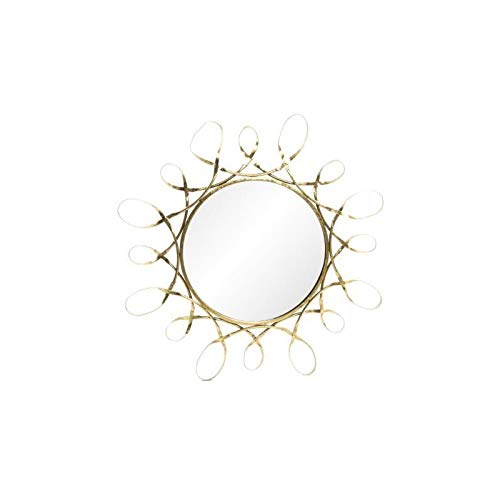 Espejo de pared chic dorado de metal para la entrada de 80 cm