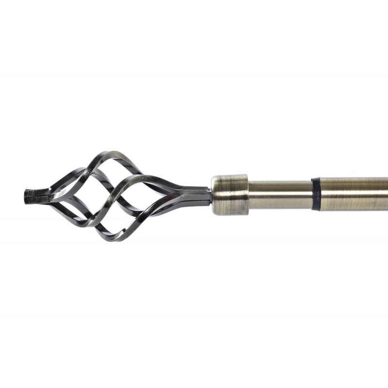 Barra de Cortina Extensibles de Metal Bronce Universal para Dormitorio o Salon de 120-210 cm