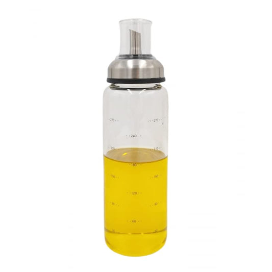 Aceitera Antigoteo de Cristal Borosilicato Tapón de Acero INOX con Tapa Que Se Abre Automatico para Cocina 550 ML