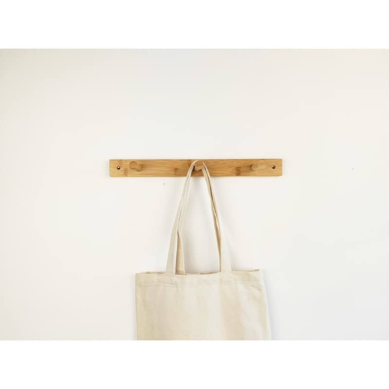 Perchero Pared de Madera Natural 4 colgadores