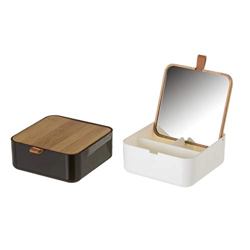 Joyero Organizador con Espejo Tapa Bambu