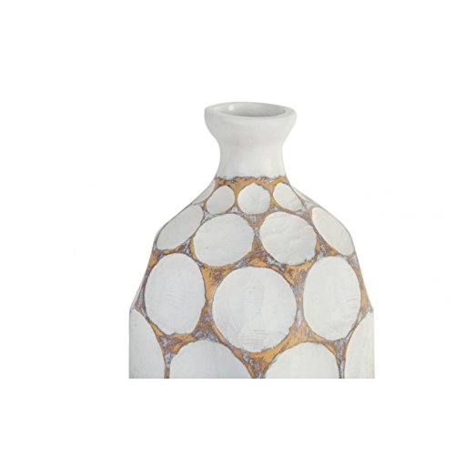 Jarron resina natural blanca para decoracon 17x56 cm .