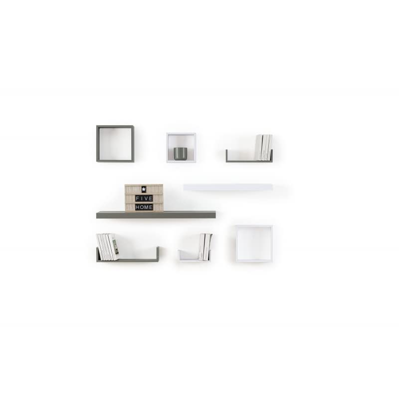 Estantería Pared en Forma de Cuadrado, Set de 3 Estantes Flotantes Juego de Baldas para Libros y Objetos de decoración - Negro