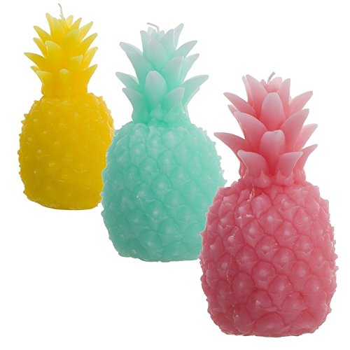 Pack de 3 Vela de Colores en Forma de PIÑA