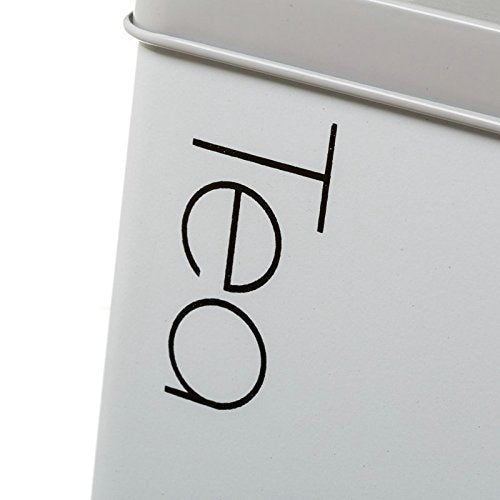 Cajas de café y té de metal blancas vintage para cocina Bretaña