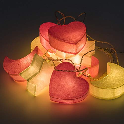 Pack 2 Guirnalda 10 Leds de Corazon, Luna, Estrella
