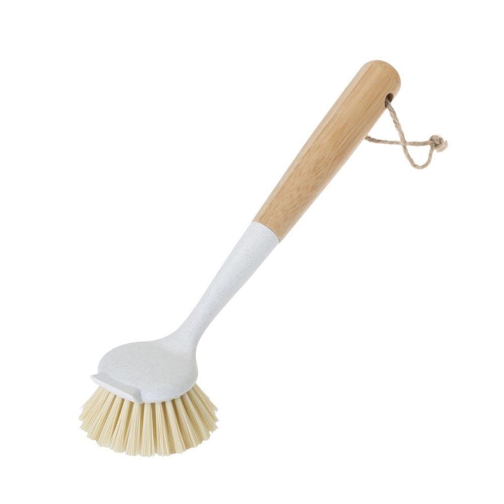 Vigar - Cepillo Limpia Biberones, Botellas y Vasos - Accesorio de Limpieza Multiusos - Colección Zeroline - Con Palo de Bambú y Cerdas de Nylon - Gris