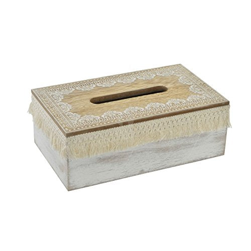 Caja pañuelos de Madera Natrual Cenefa