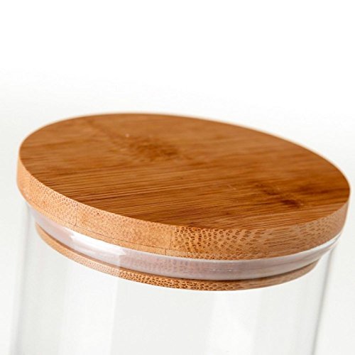 Tarro borosilicato cristal con tapa bambu (700cc)