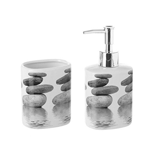 Juego de baño Stones - Cortina Baño Ducha con Anillas 180x200cm