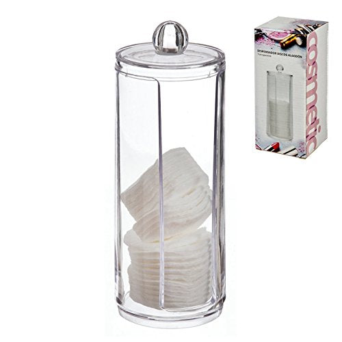Dispensador metacrilato Discos Algodon 7.5x7.5x20 cm