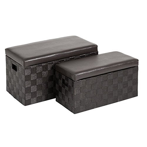 Puffs baúl Modernos Marron de Madera para Dormitorio