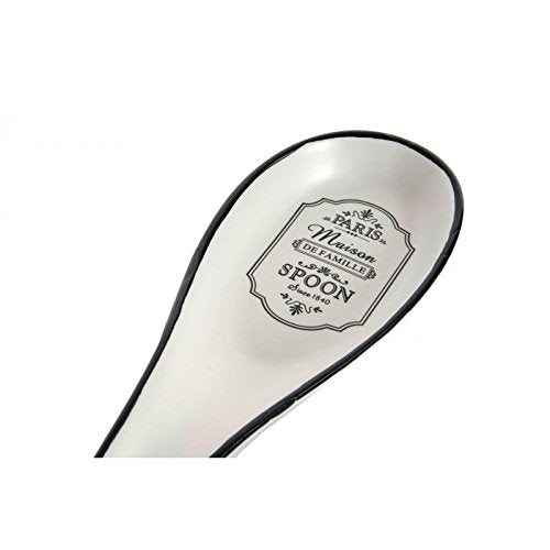 Soporte Cuchara Ceramica Blanco/Negro diseño Paris